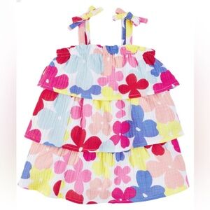 Mud Pie Multi-Floral Toddler Tiered Dress